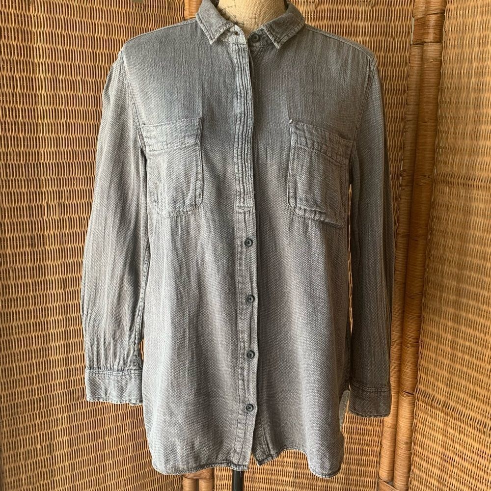 BDG Gray Button Down Long Sleeved Shirt
